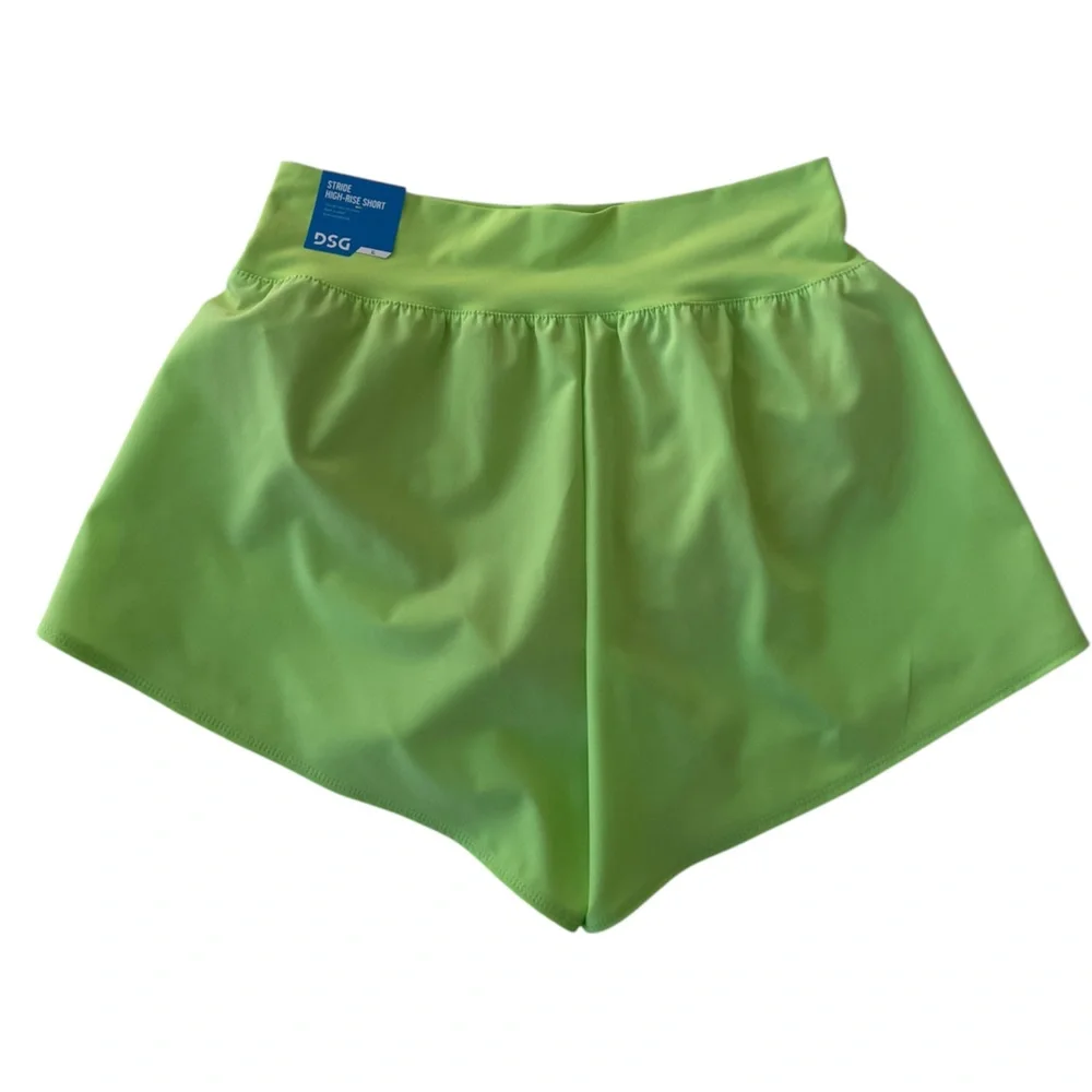 DSG Girl's XL Neon Pear High Rise Performance Shorts Lined Knit Waistband NWT